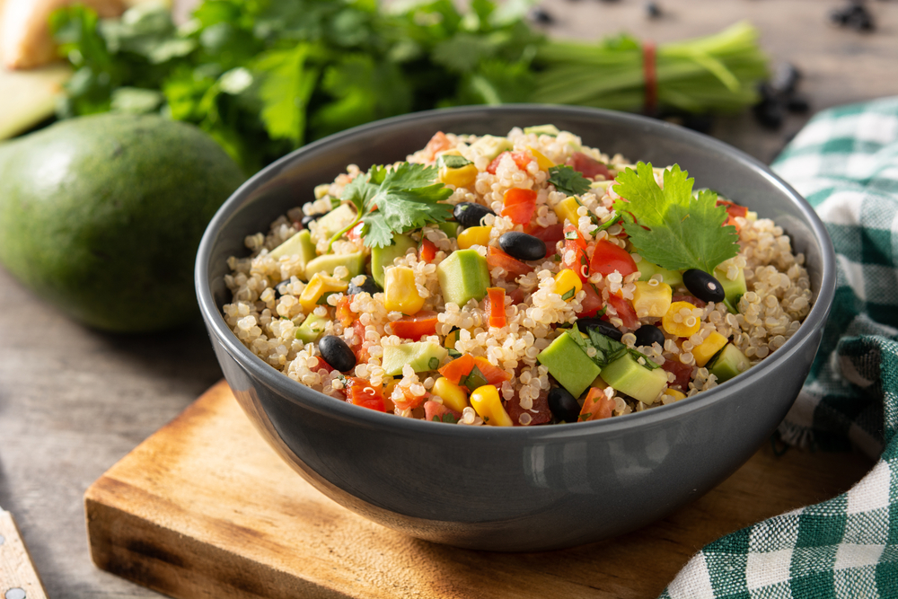 bowl of quinoa and veggies as ultramarathon nutrition